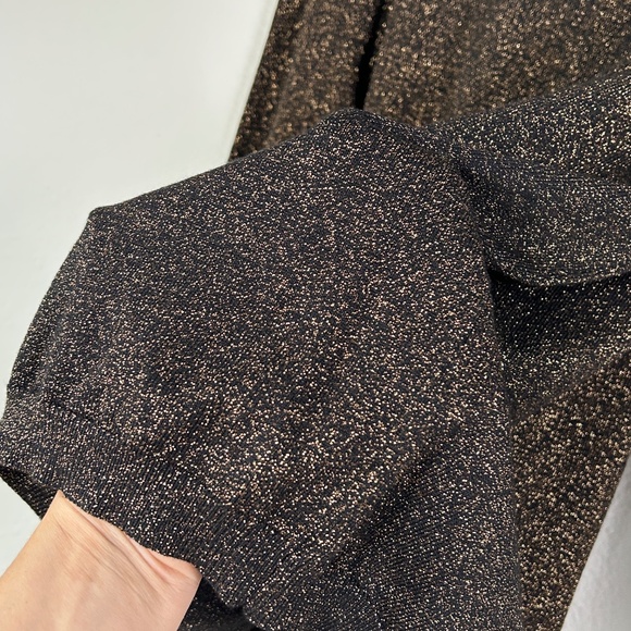 Chicos size 4 /XXL turtleneck pullover sweater metallic lurex black gold - Picture 9 of 12